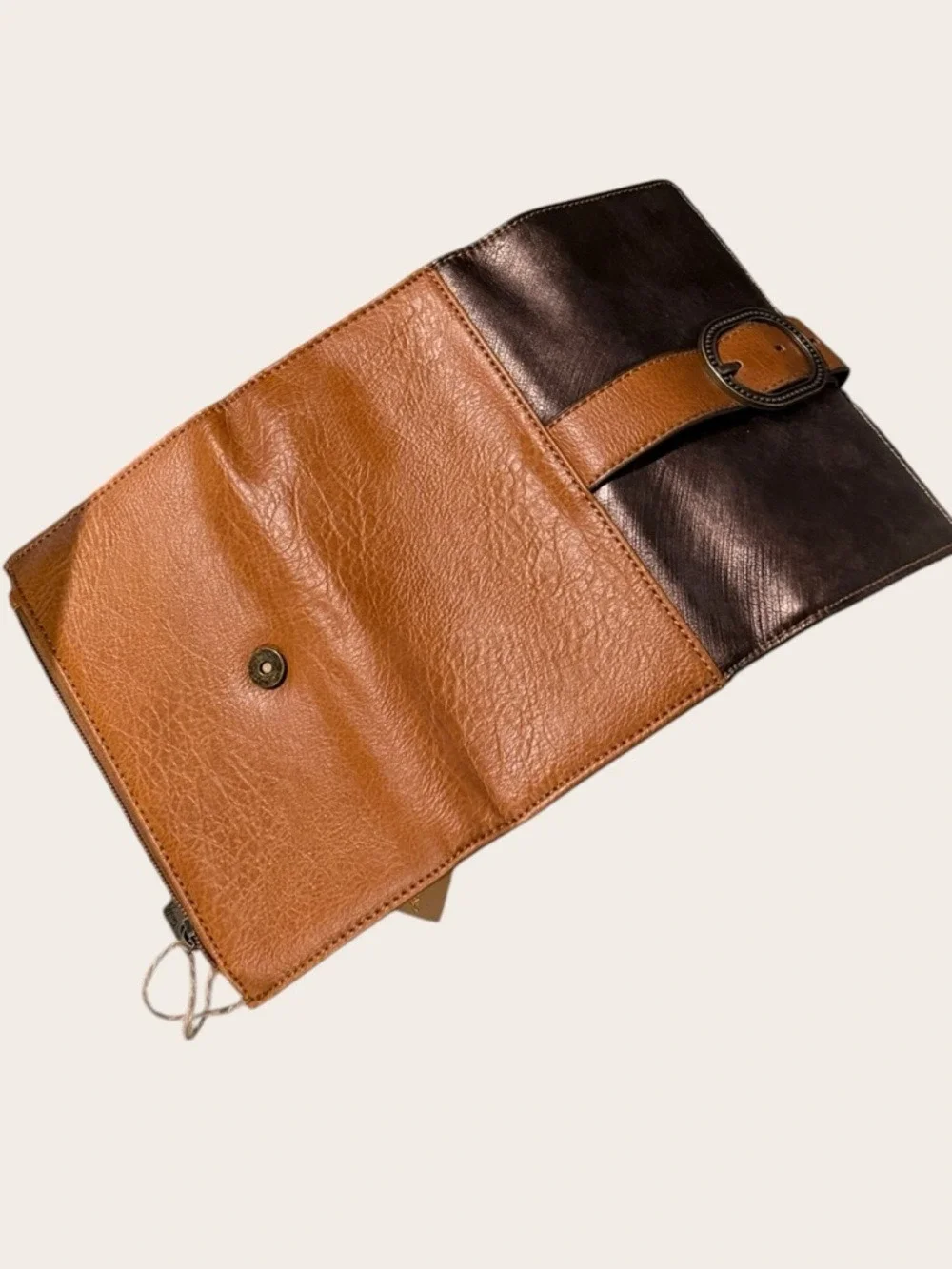 Catchfly Brown Metallic Large Flap Wallet NWT